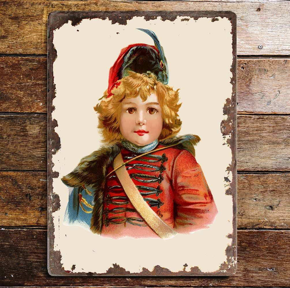 Vintage Drummer Boy Christmas | Metal Vintage Wall Sign