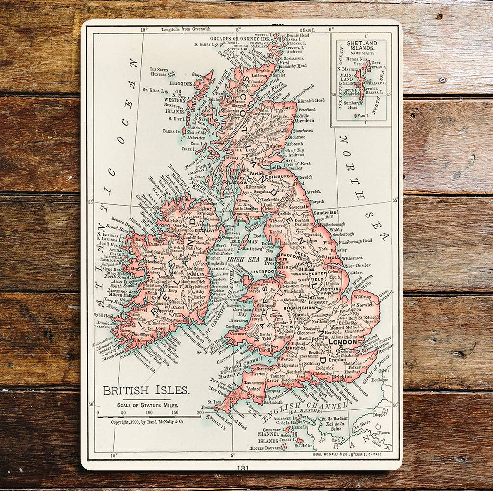 Map of The British Isles | Metal Sign Plaque