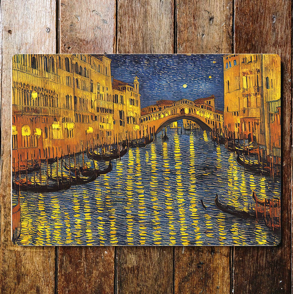 Venice Painting Van Gogh style | Metal Sign Plaque