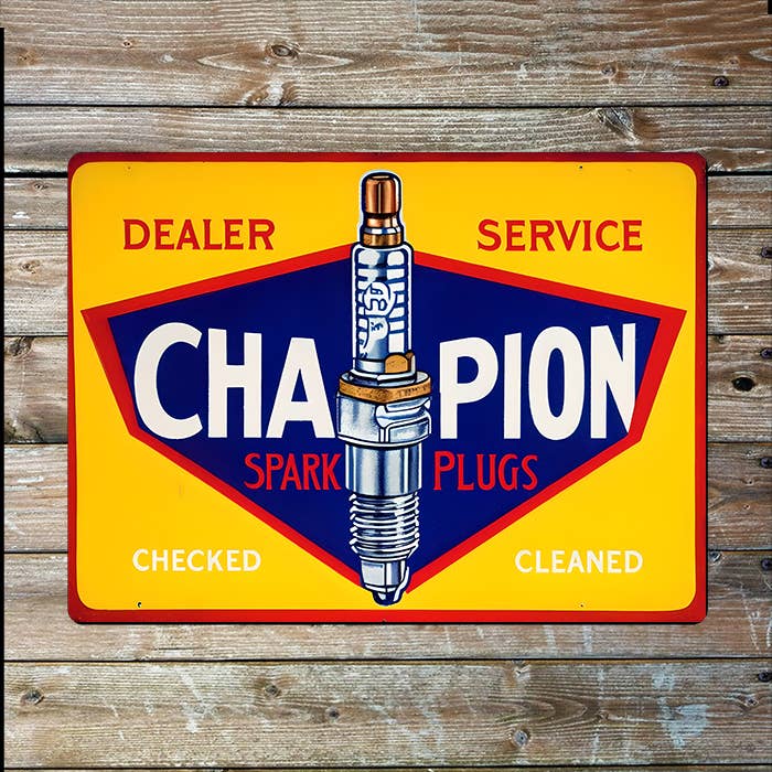 Champion Spark Plug Garage Father's Day | Metal Sign Plaque