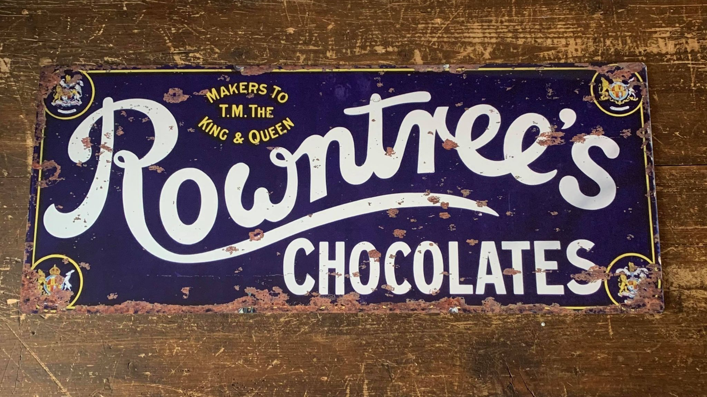 Rowntrees Chocolates Blue - | Metal Advertising Wall Sign