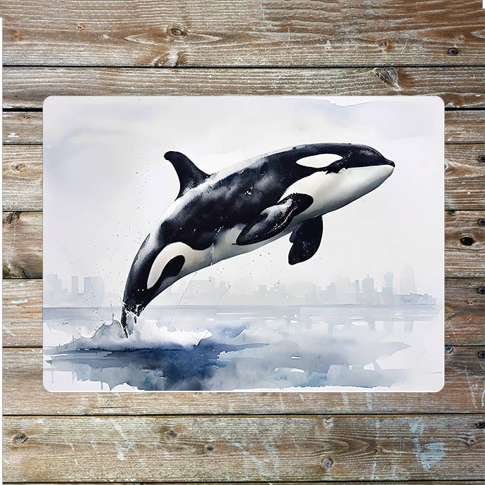 Whale Leaping Sea Nautical | Metal Sign Plaque