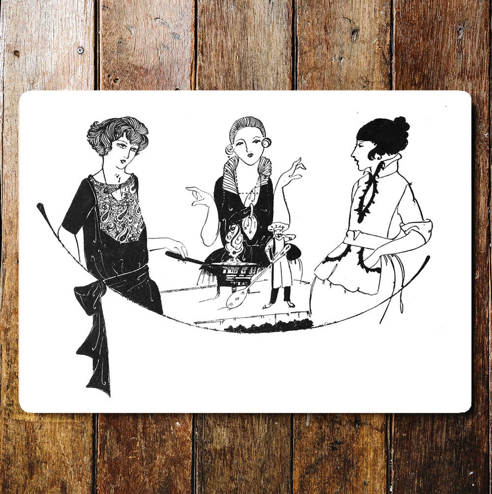 Ladies Talk Lunch Vintage Black & White | Metal Sign Plaque