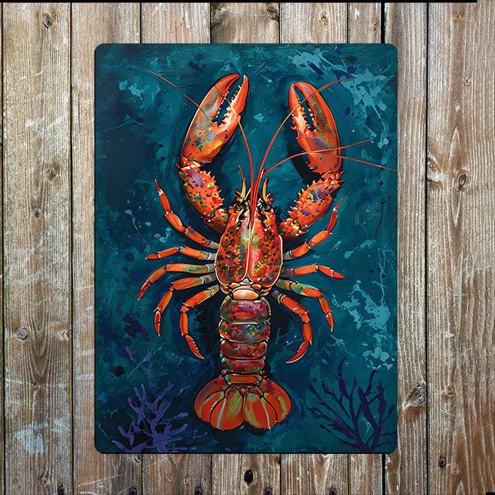 Vibrant Lobster Rich Colours | Kitchen | Metal Sign Plaque