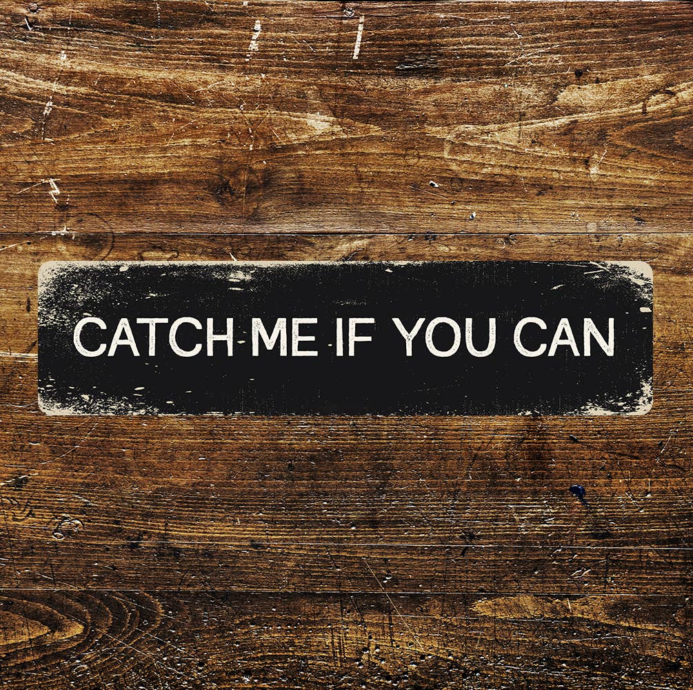 Catch me if you can Metal Long Sign Plaque