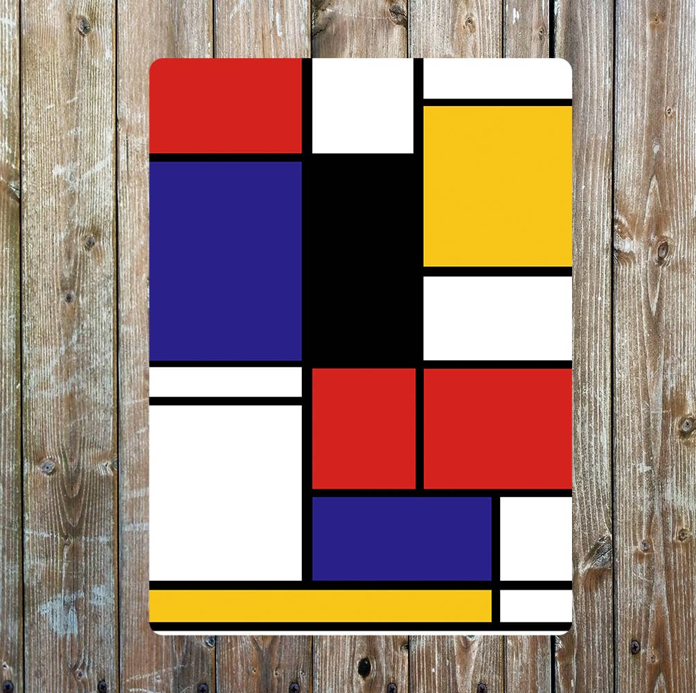 Mondrian Minimalist Geometric Painting | Metal Sign Plaque