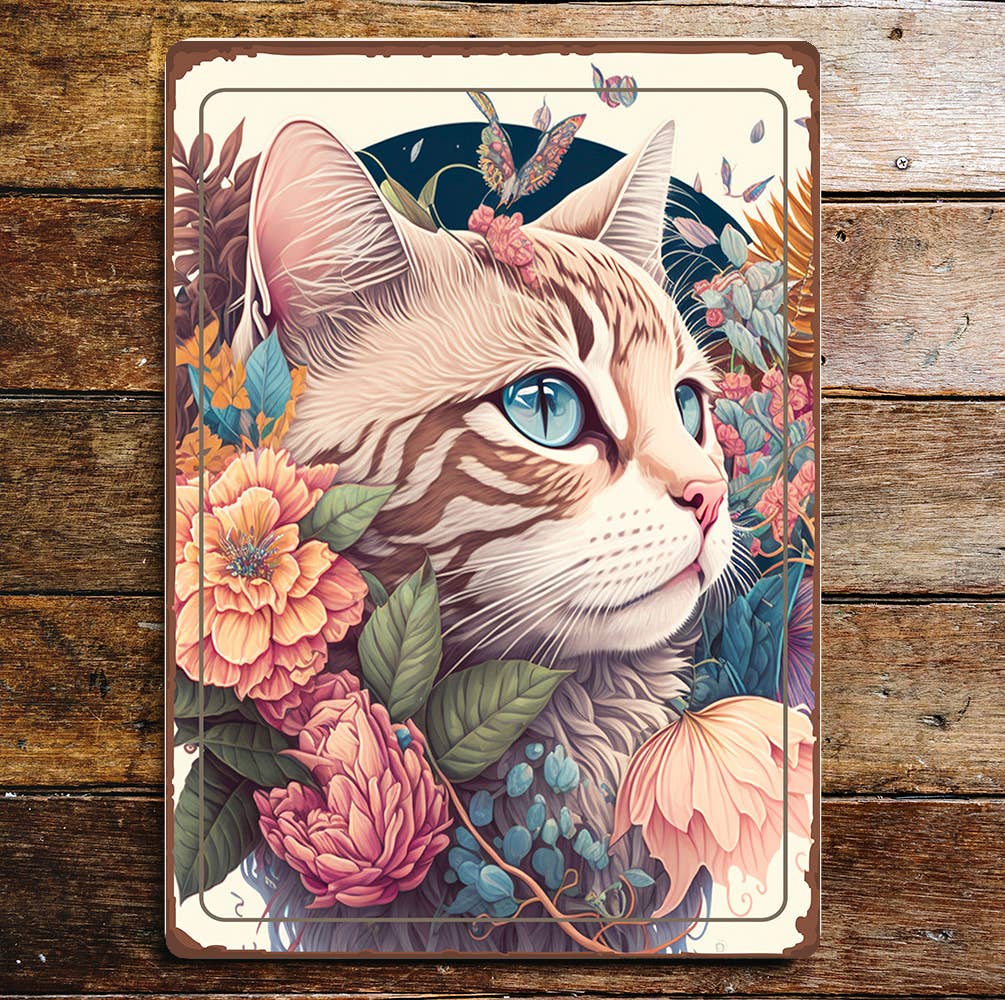 Cat Art spiritual nature | Metal Sign Plaque