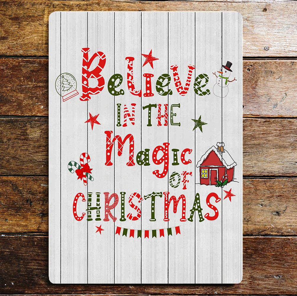 Believe in the magic of Christmas | Metal Vintage Wall Sign