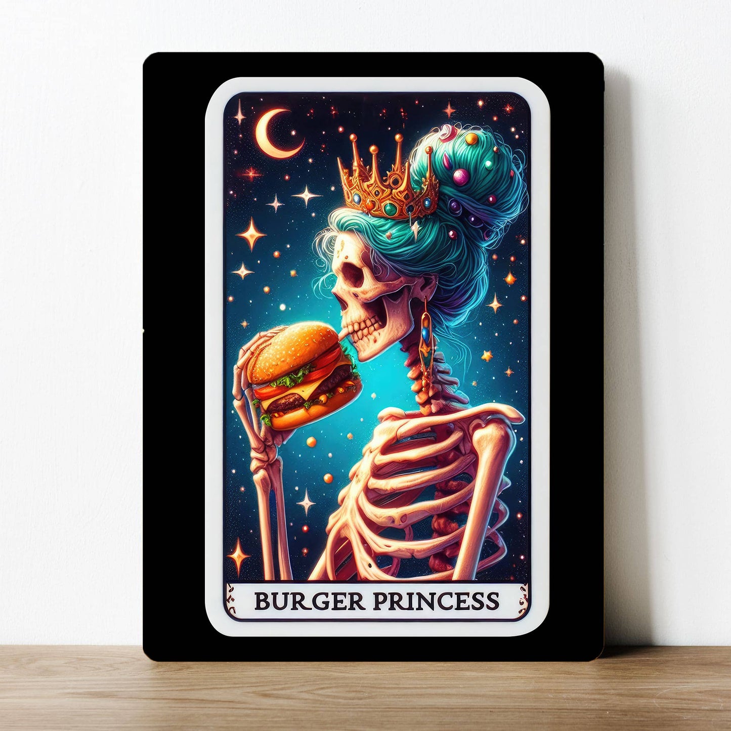 Tarot Card Burger Princess Metal Sign Plaque
