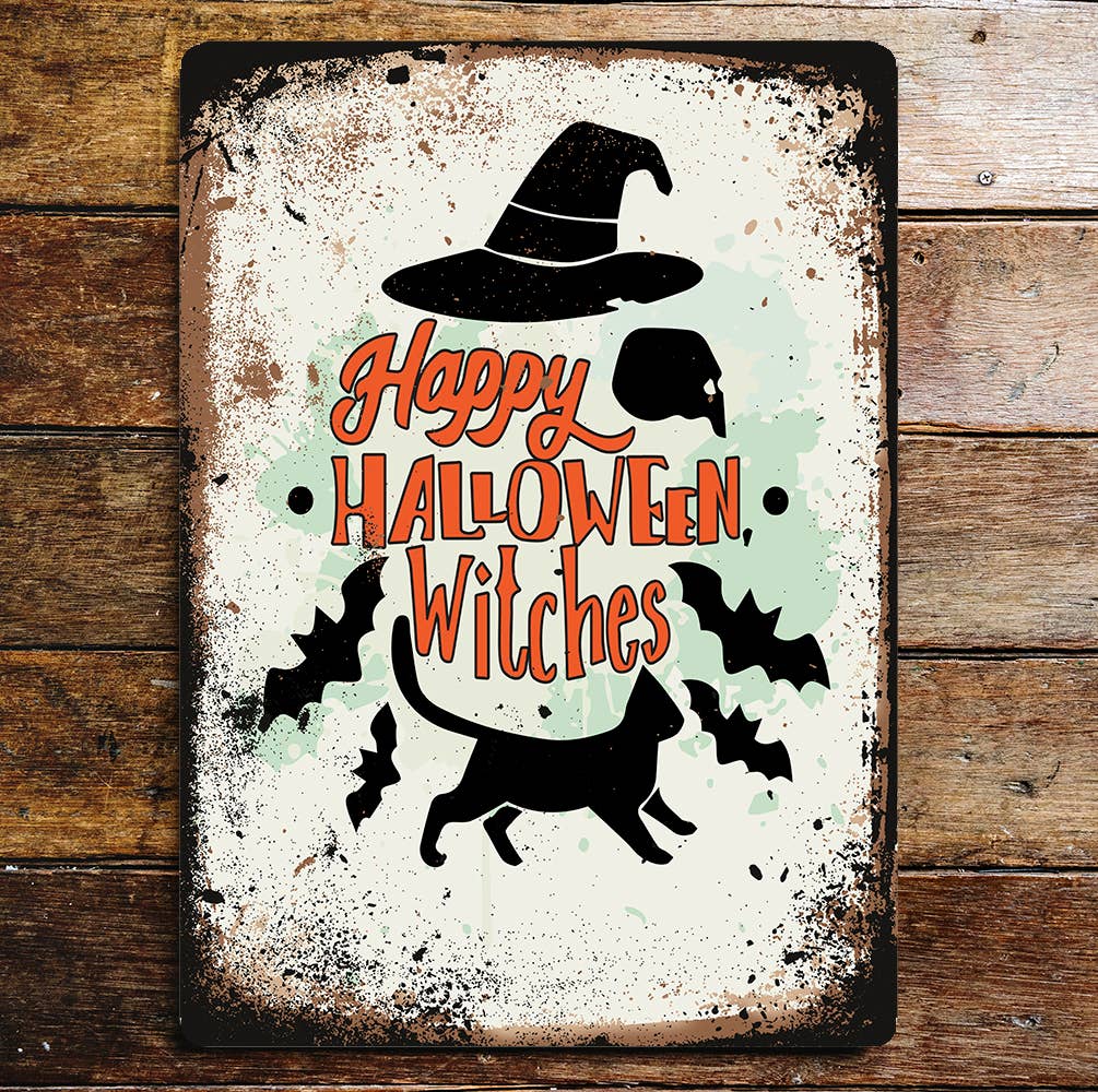 Halloween happy Halloween witches | Metal Wall Sign Plaque