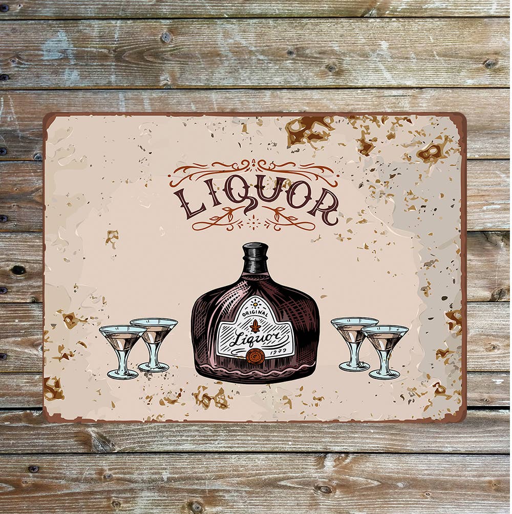 Liquor bar sign pub drinks | Metal Sign Plaque