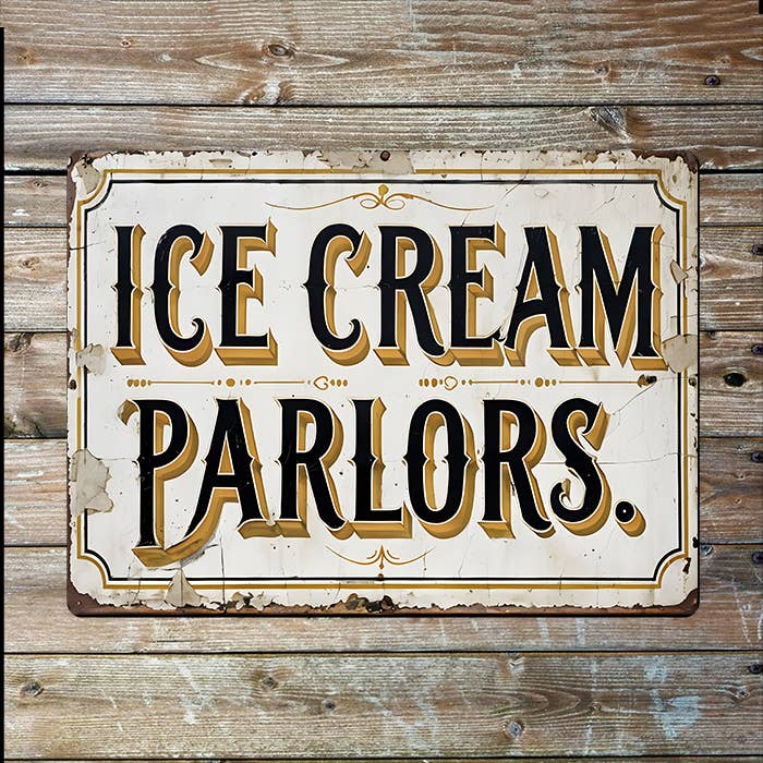 Ice Cream Parlors Vintage Style | Metal Sign Plaque