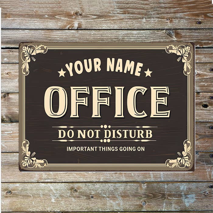 Office Not Disturb Name Custom Personalised | Metal Wall Sign