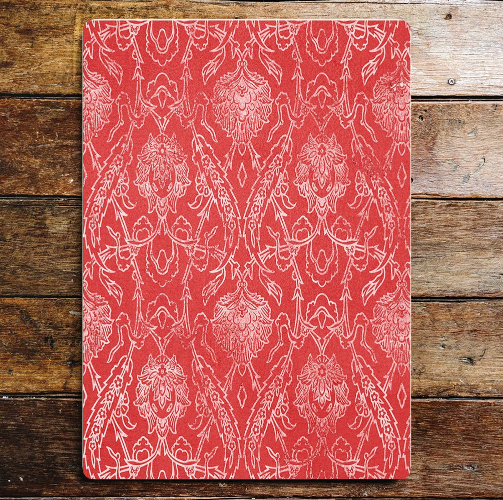Red Elegant Regal Pattern Metal Sign Plaque
