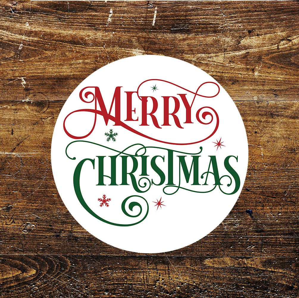 Merry Christmas Metal Sign Circle