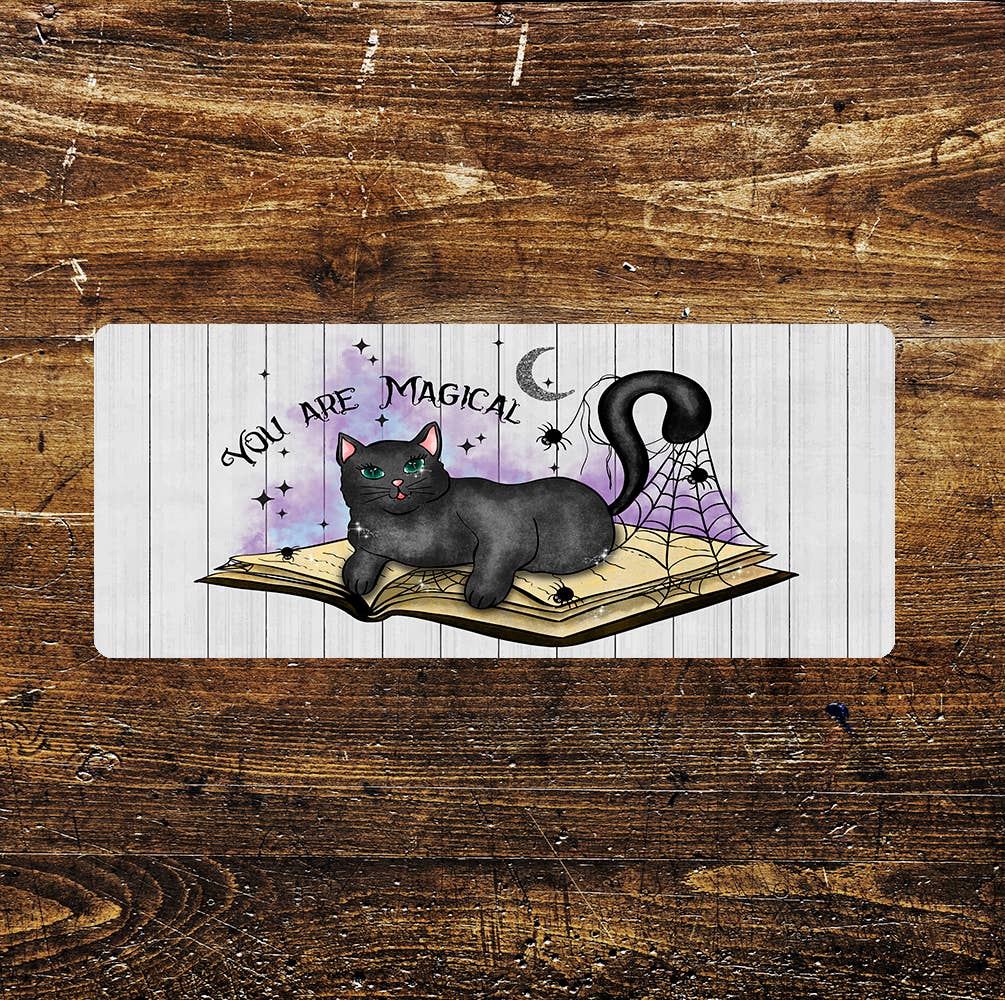 Motivational witch cat fun art | Metal Sign