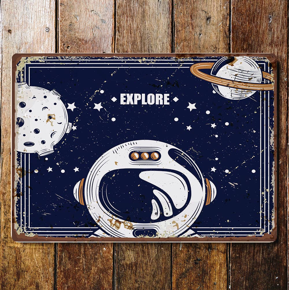Explore Space Spaceman | Metal Sign Plaque