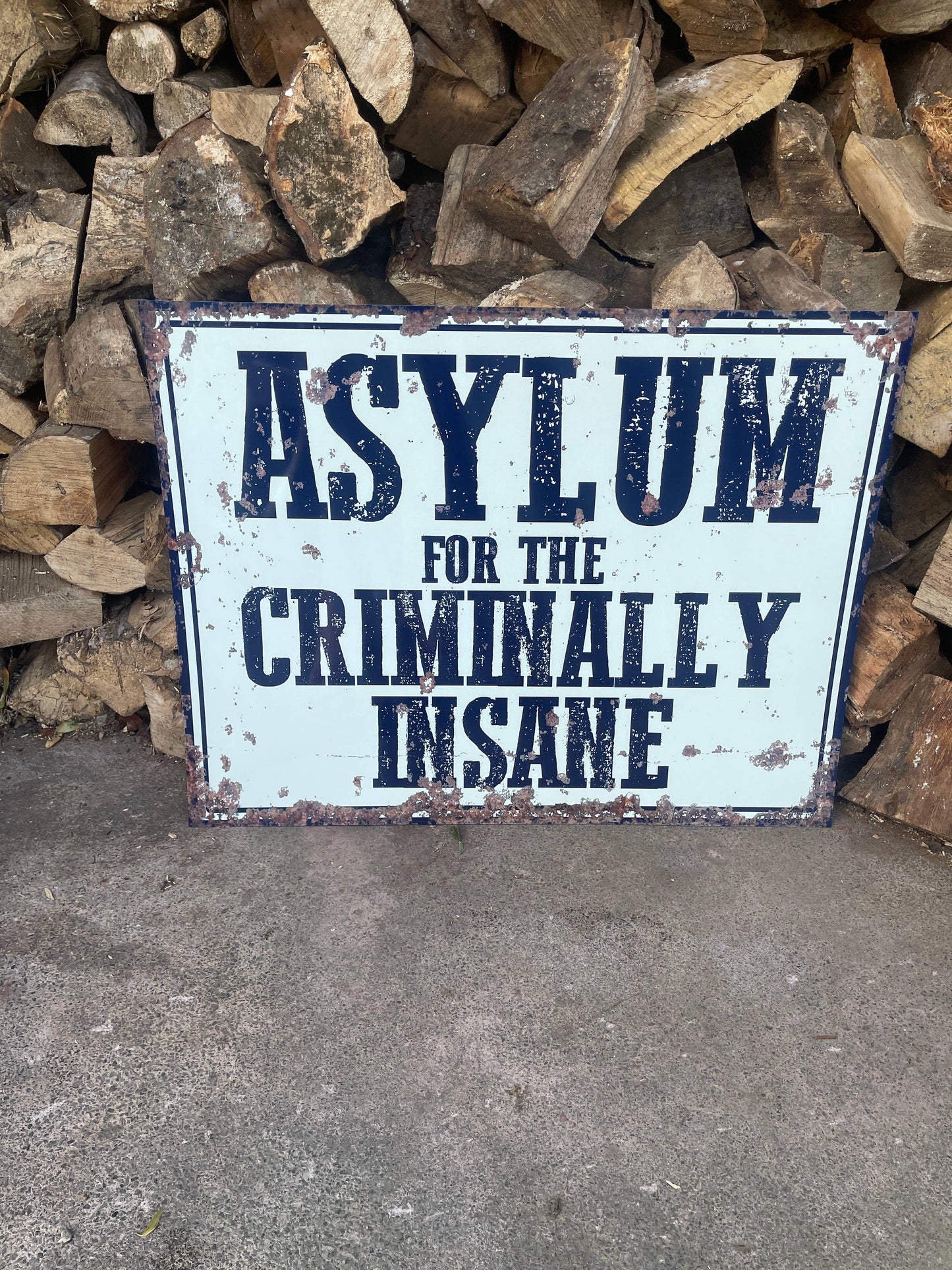 Asylum for the criminally insane | Metal Vintage Wall Sign