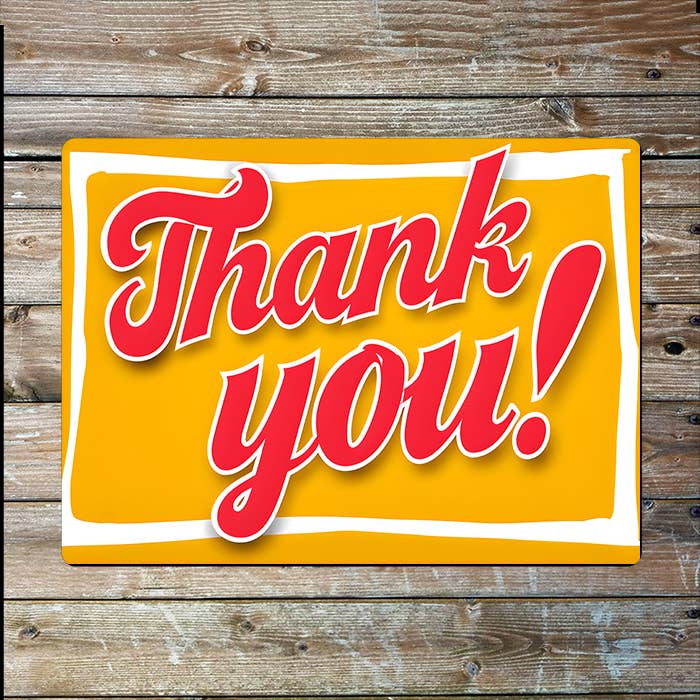 Vibrant Thank You Shop Metal Sign Plaque