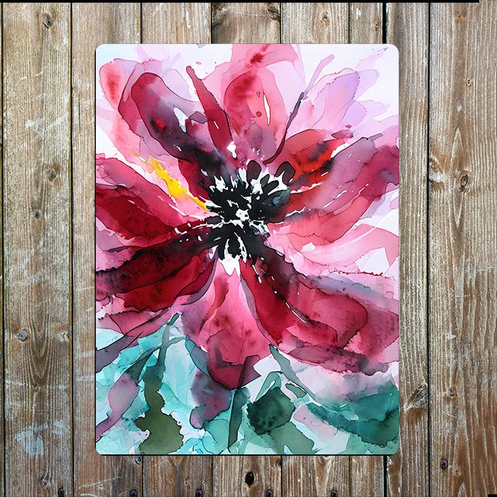 Vibrant Tropical Flower | Watercolour | Metal Sign Plaque