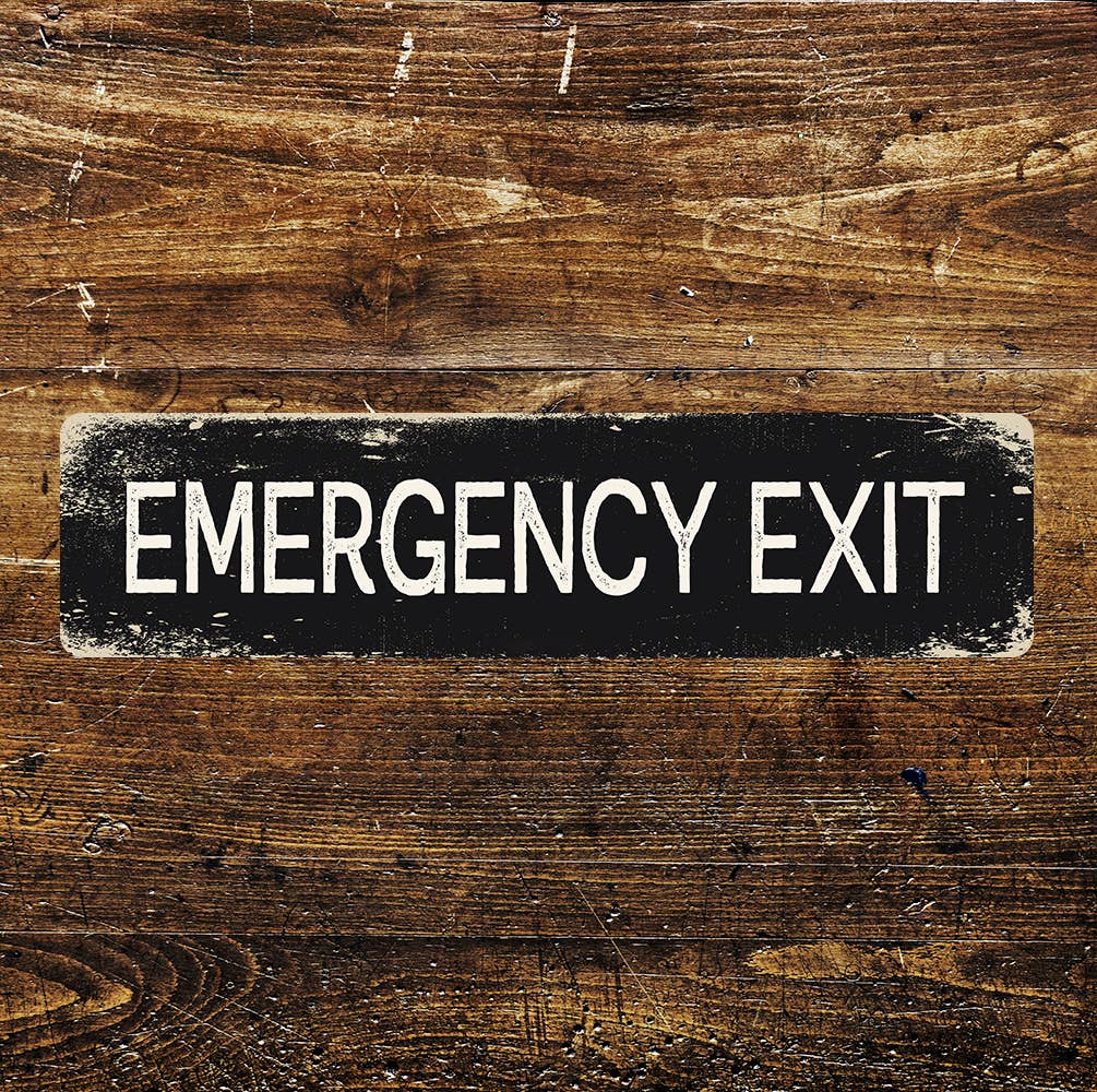 Emergency Exit Metal Long Sign Plaque
