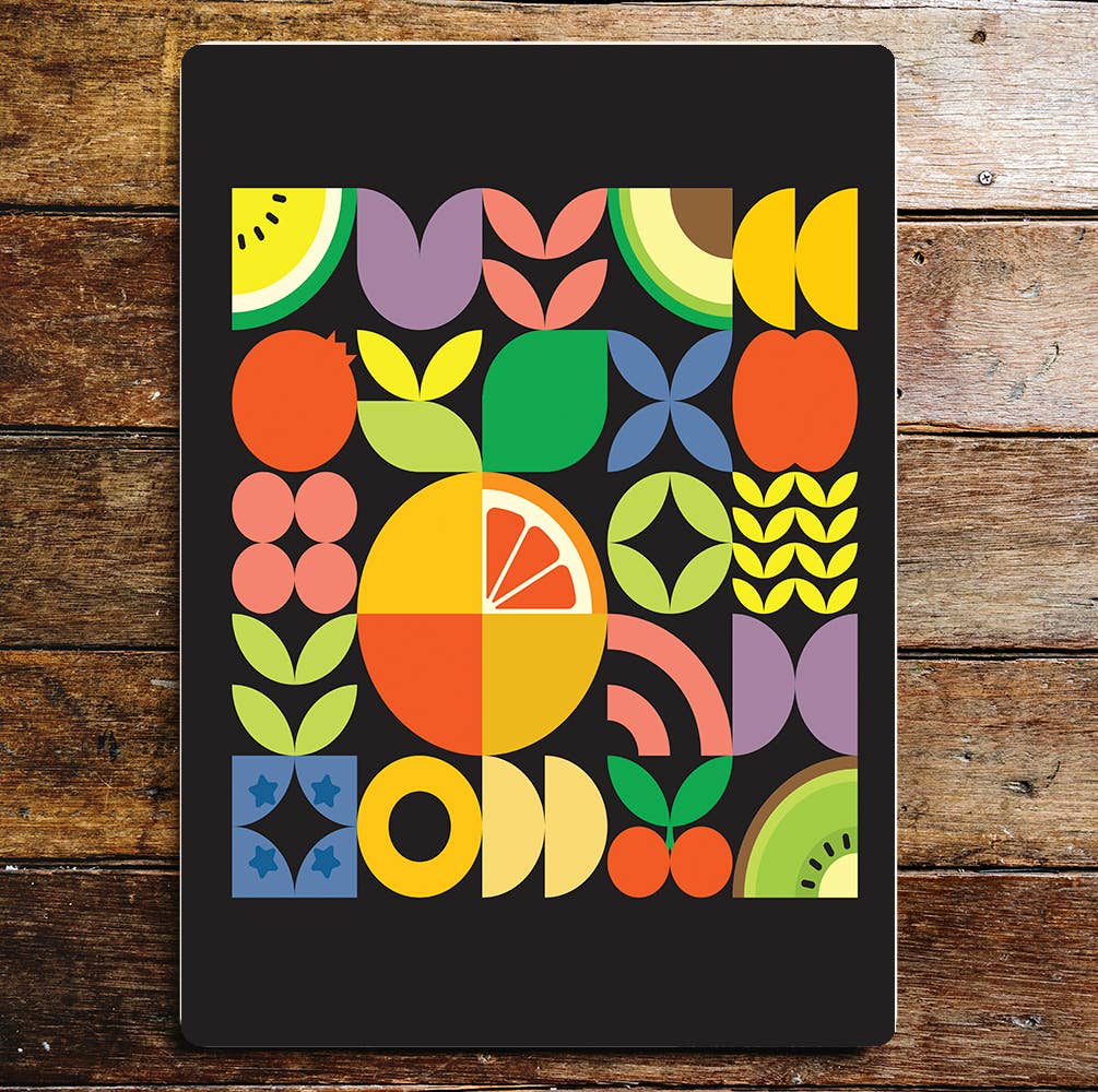 Geometric summer fresh fruit | Metal Vintage Wall Sign