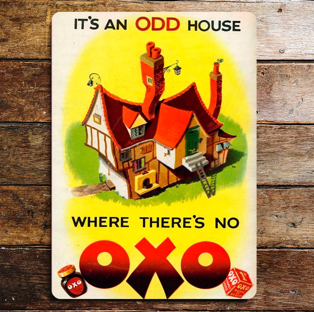 Oxo Cube It's An Odd House | Metal Sign