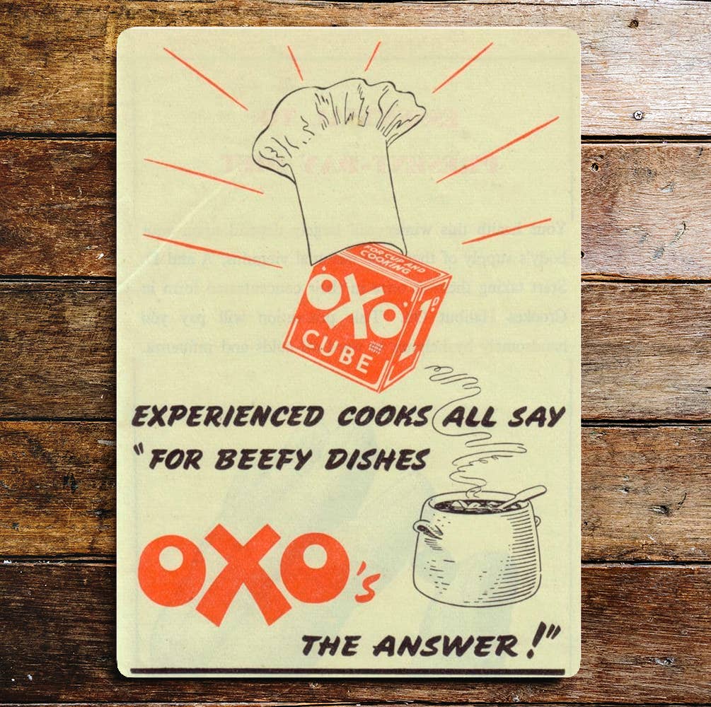 Oxo Cube for beefy dishes | Metal Sign