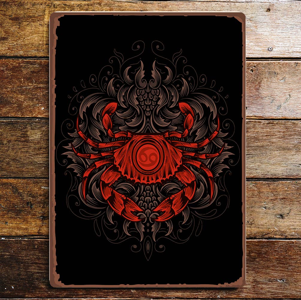 Crab Cancer | Metal Wall Sign Plaque