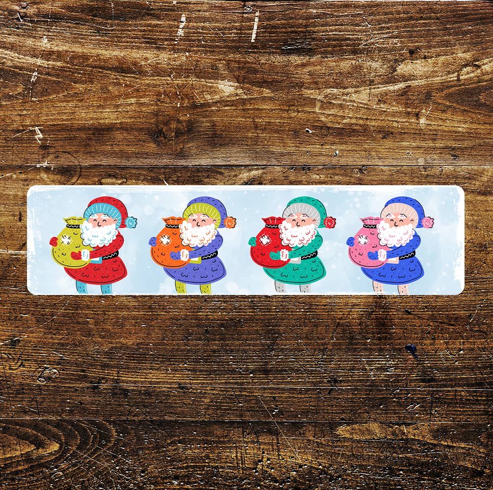Santas Presents Christmas Sign Metal Long Sign Plaque
