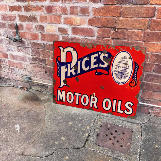 Price Motor Oil Metal Advertising Wall Sign
