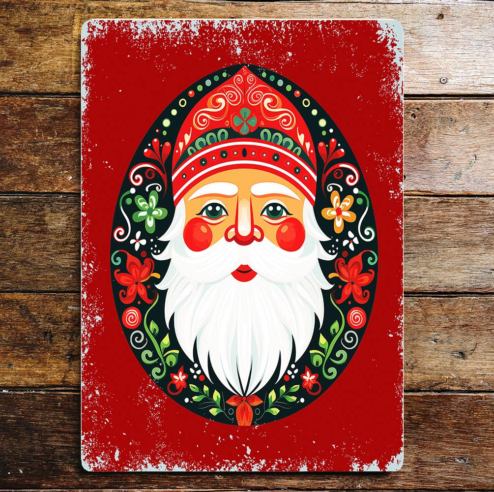 Father Christmas decoration Wall Art | Metal Sign Plaque