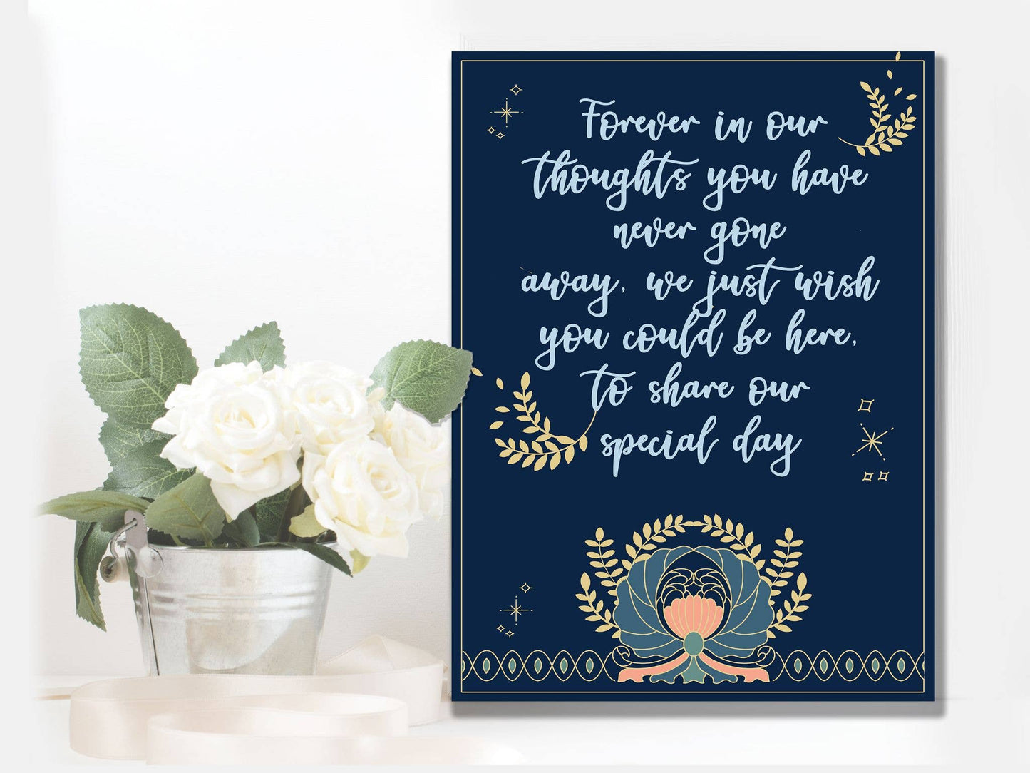 Wedding Forever In Our Thoughts Art Deco | Metal Sign
