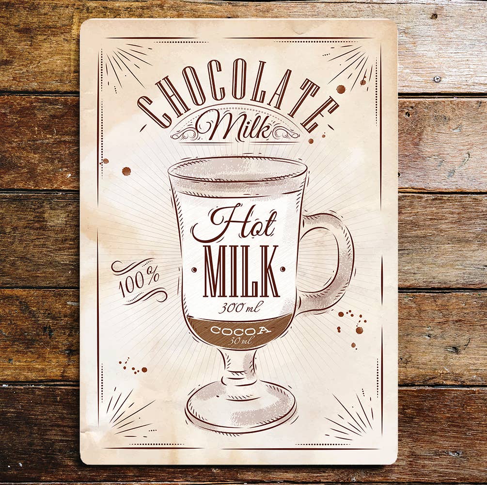 Hot Chocolate recipe Kitchen Art | Metal Sign Plaque