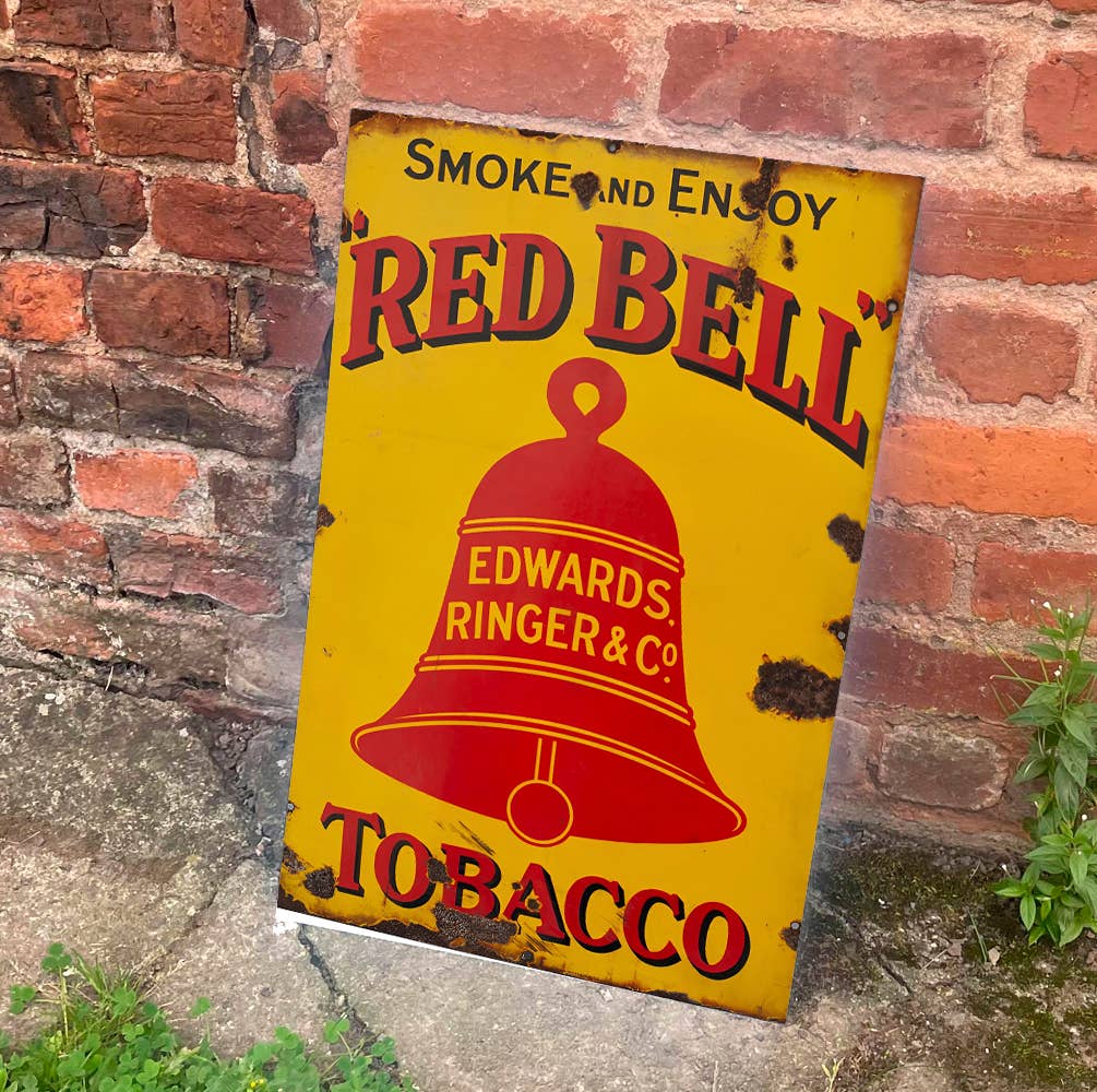 tobacco bell Red advertising shop bell in Antique Tins AZ Bells 25" x 38