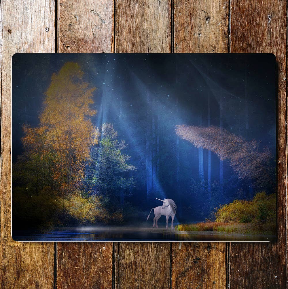 Unicorn Woods Mystical Mythical | Metal Sign Plaque