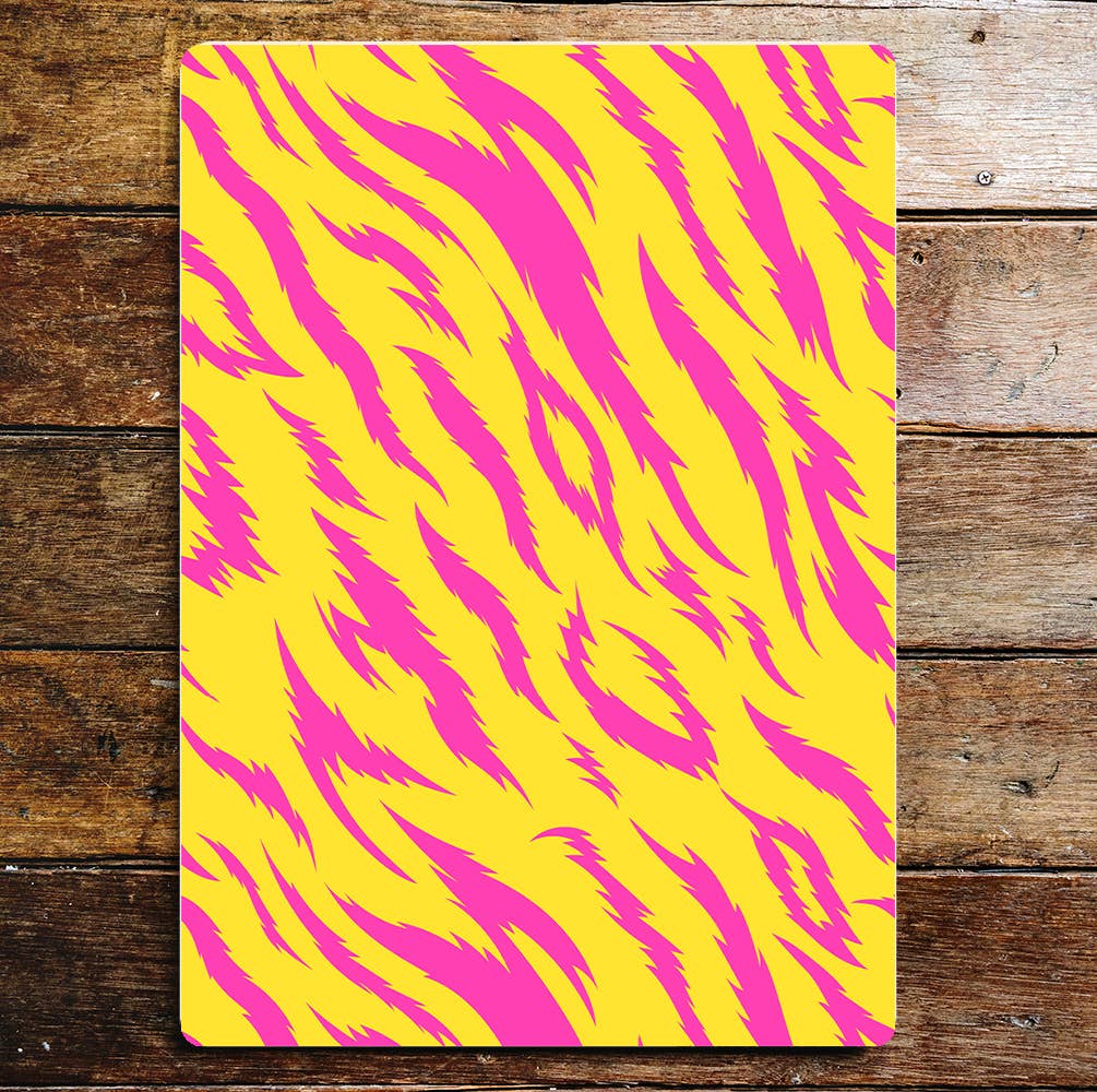 Pink tiger texture art Metal Sign Plaque