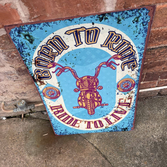 Born To Ride Motorbike garage | Metal l Sign