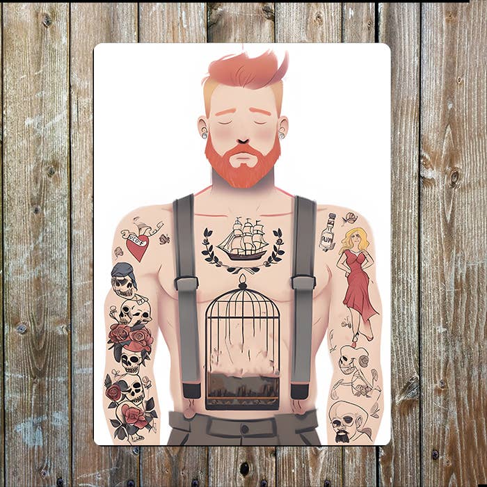 Tattoo sailor man Sea Nautical Metal Sign Plaque