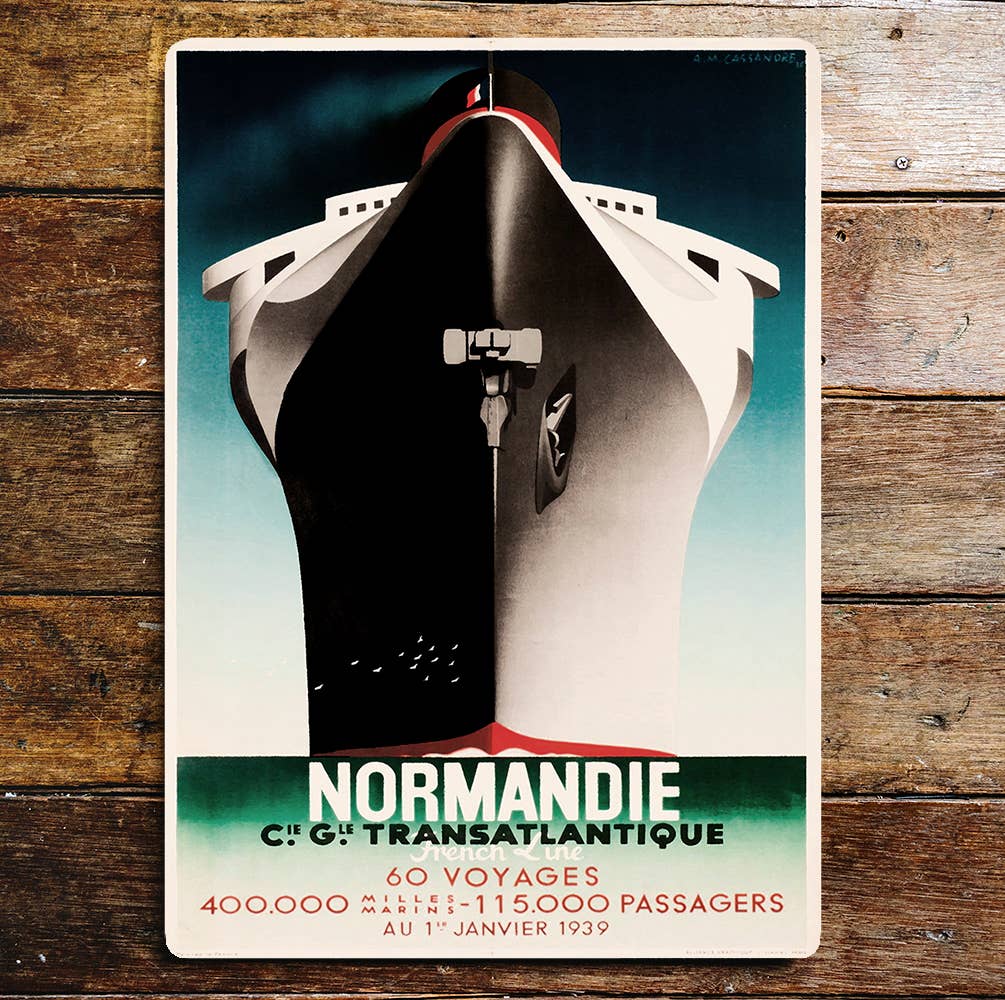 Normandie Transatlantique Ship | Metal Wall Sign Plaque
