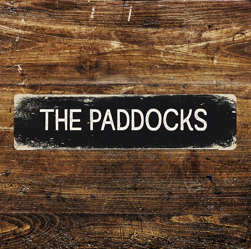 The Paddocks Sign Metal Long Sign Plaque