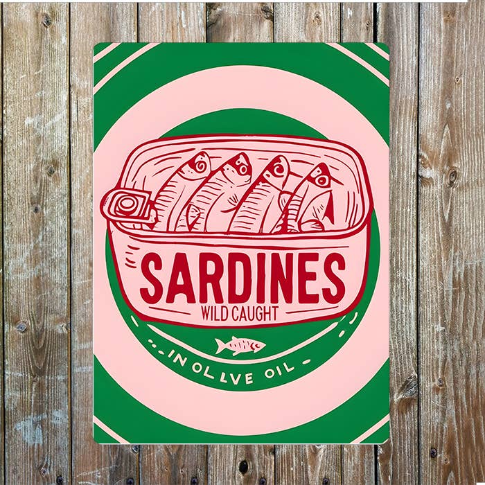 Sardine Can Wild Caught Kitchen Metal Sign Plaque