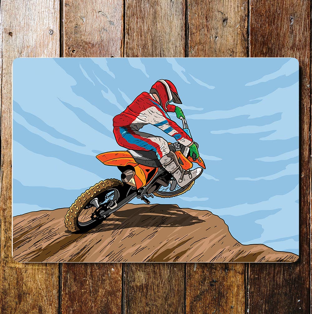 Super motto Motocross Dirt Bike Rider Metal Sign plaque