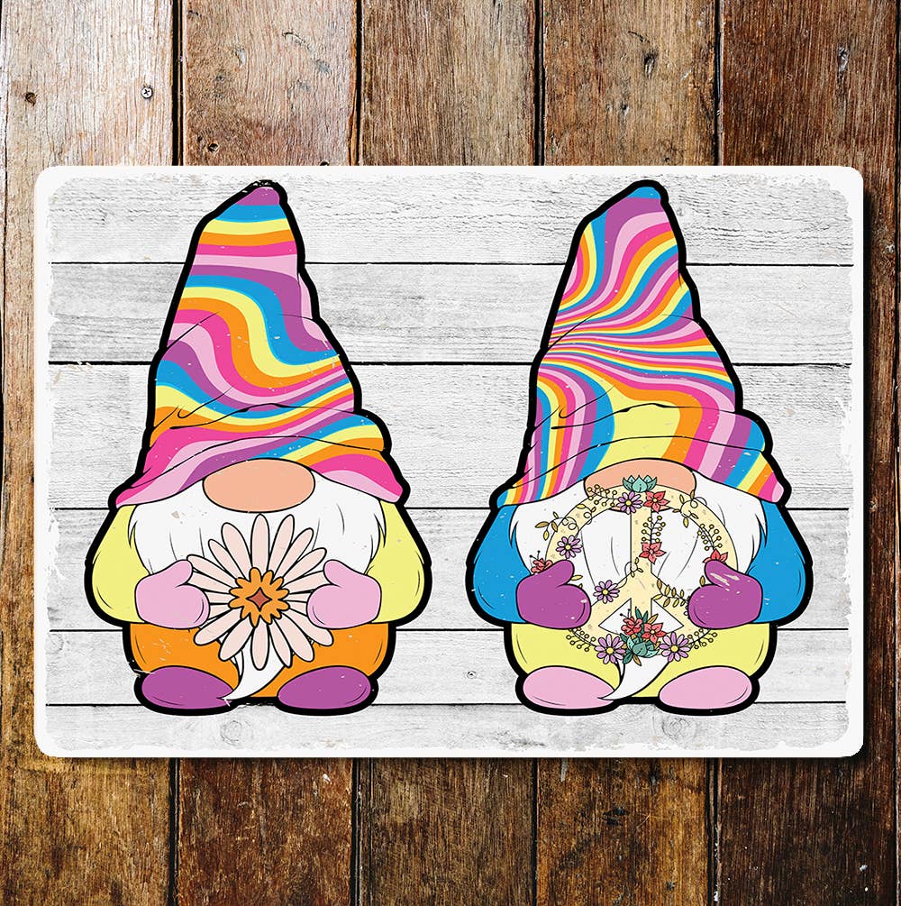 Colourful Rainbow Gonks | Metal Sign Plaque