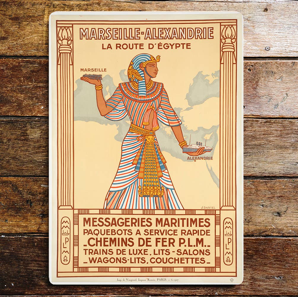 Egypt Marseille Alexandria Trains De Luxe | Metal Sign Plaque