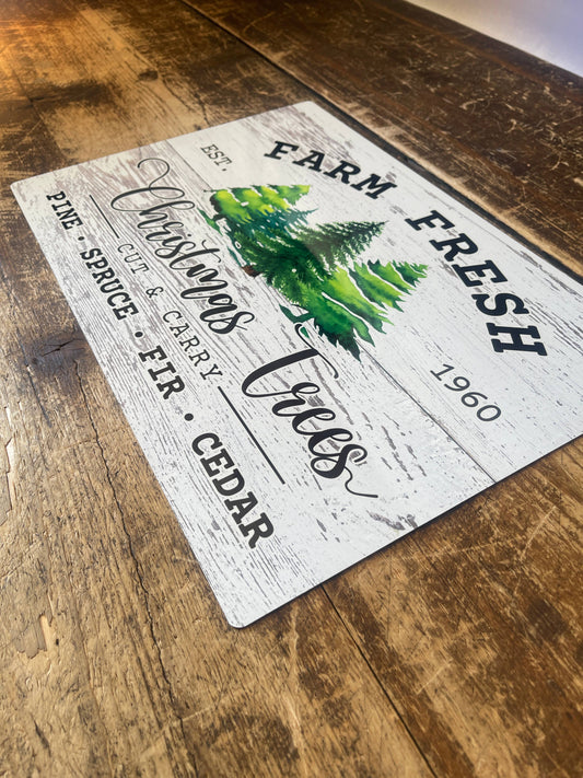 Christmas Tree Farm Fresh Wall | Metal Sign Plaque