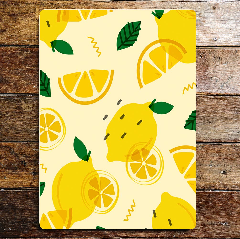 Fresh Lemon slices pattern kitchen | Metal Wall Sign