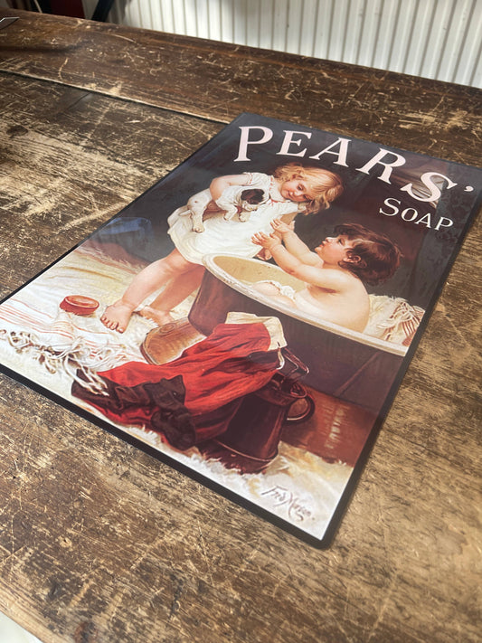 Pears Soap Bath Puppy Dog Bathroom Metal Sign