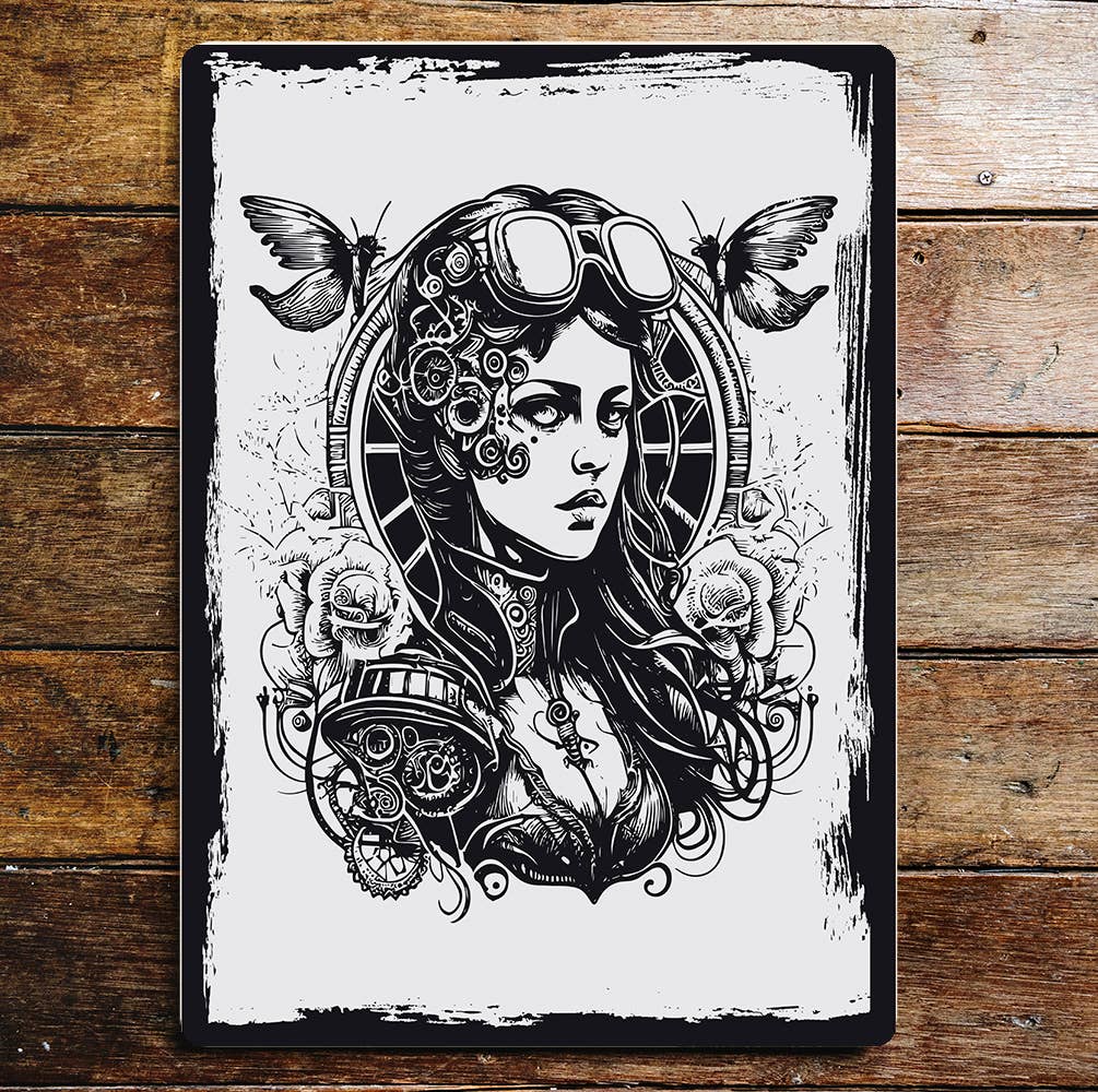 Gipsy punk wall paper Art | Metal Sign Plaque