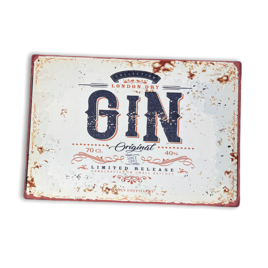 London Dry Gin Bar Tin Sign | Metal Sign Plaque